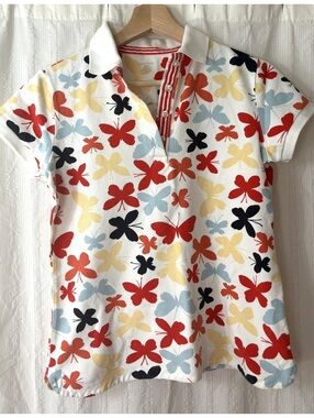 Lands End Preppy Polo Shirt with Butterfly Print #golf #counteyub